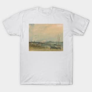 Coast Scene with White Cliffs and Boats on Shore by J.M.W. Turner T-Shirt